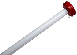 Flaggenstock gerade 200cm weiss mit rotem Knopf