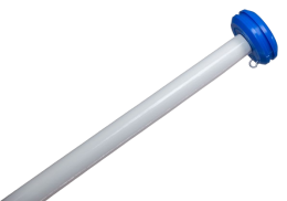 Flaggenstock gerade 200cm weiss mit blauem Knopf