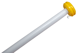Flaggenstock gerade 200cm weiss mit gelbem Knopf