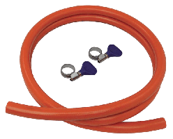 Gasslang thermoplast 8x15mm 10bar 150cm met 2 rvs klemmen