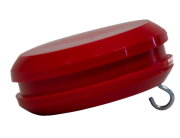 Knopf rot für Flaggenstock gerade 200cm weiss